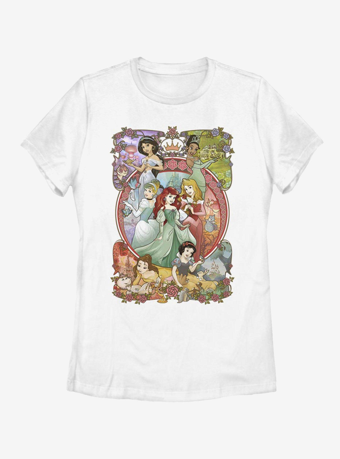 Disney Princesses Backgrounds Womens T-Shirt, , hi-res