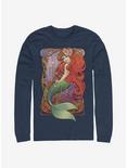 Disney The Little Mermaid Art Nouveau Ariel Long-Sleeve T-Shirt, NAVY, hi-res