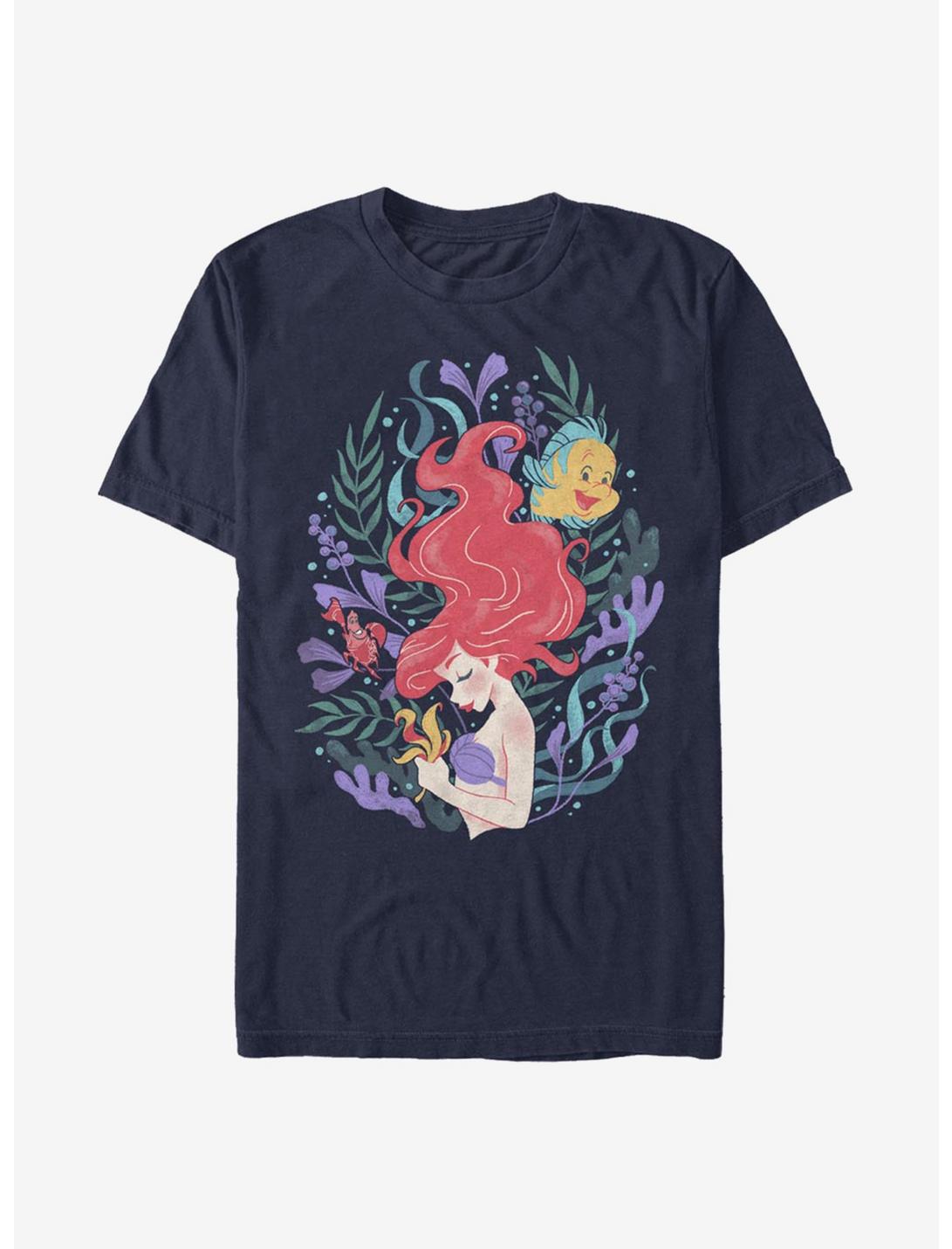 Disney The Little Mermaid Ariel Illustration T-Shirt, NAVY, hi-res