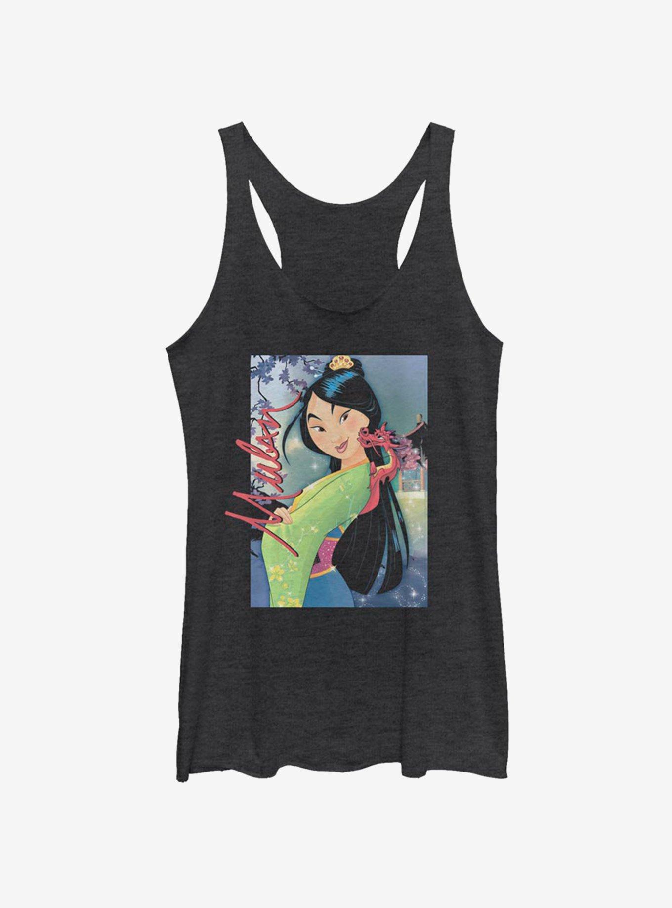 Disney Mulan Muahu Formal Photo Womens Tank Top, BLK HTR, hi-res
