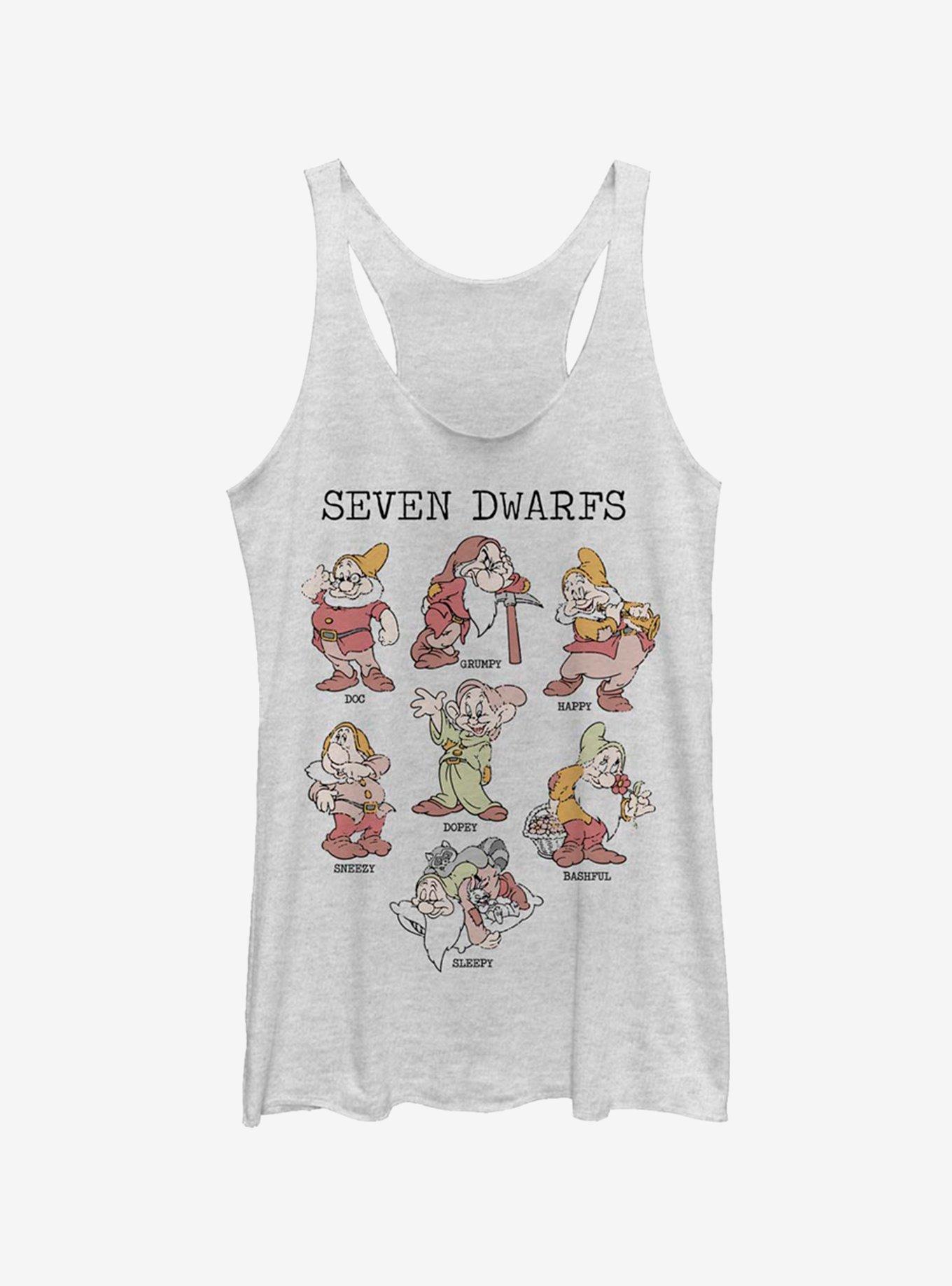 Disney Snow White And The Seven Dwarfs Dwarf Grid Womens Tank Top, , hi-res