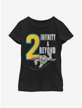 Disney Pixar Toy Story Infinity And Beyond Buzz Youth Girls T-Shirt, BLACK, hi-res