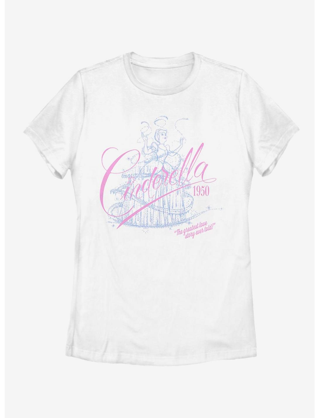 Disney Cinderella Love Story Womens T-Shirt, WHITE, hi-res