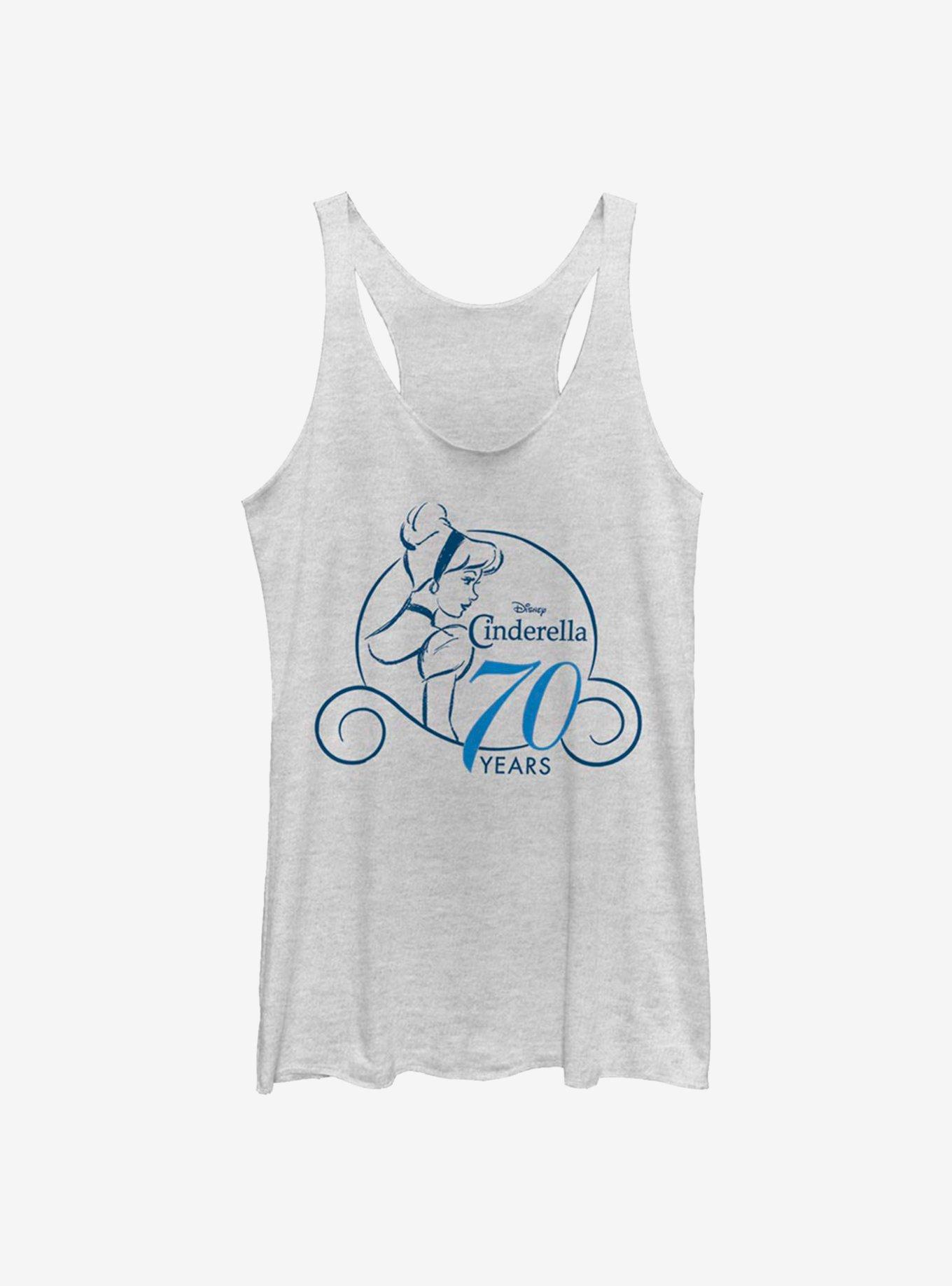 Disney Cinderella Simple Anniversary Womens Tank Top, WHITE HTR, hi-res