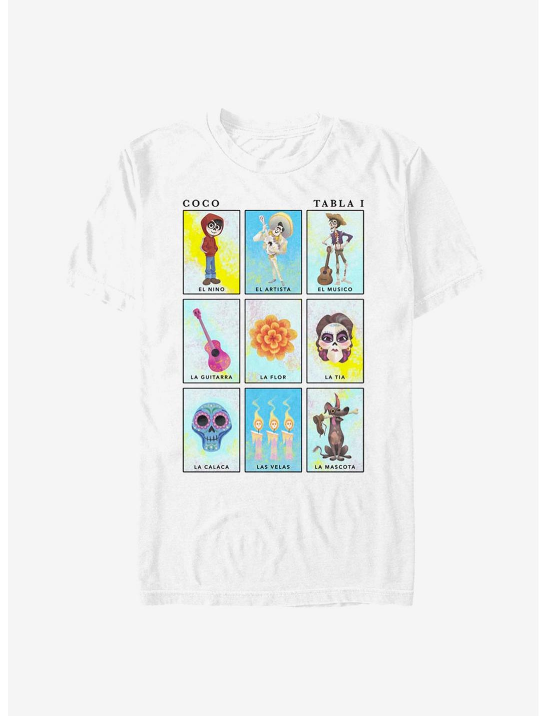 Disney Pixar Coco Mexican Lottery Cards T-Shirt, WHITE, hi-res