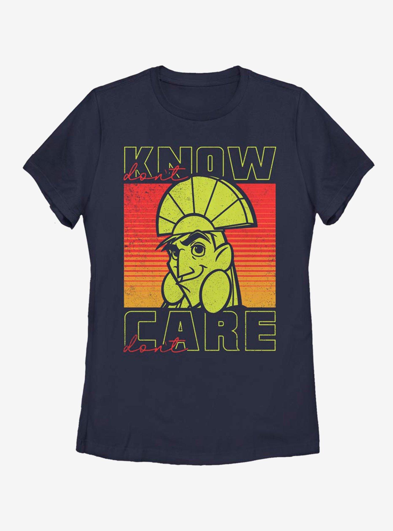 Disney The Emperor's New Groove Don't Know Don't Care Kuzco Womens T-Shirt, NAVY, hi-res
