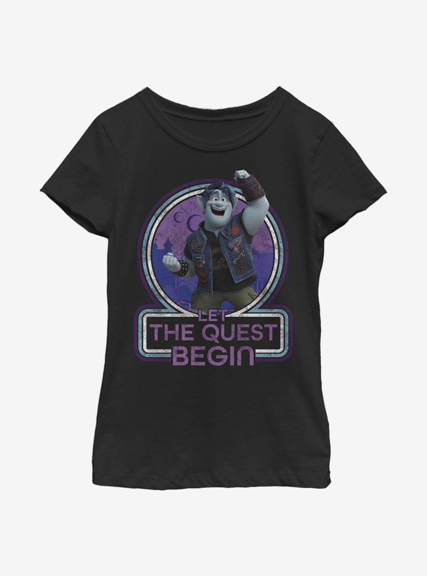 Disney Pixar Onward Begin Quest Youth Girls T-Shirt, BLACK, hi-res