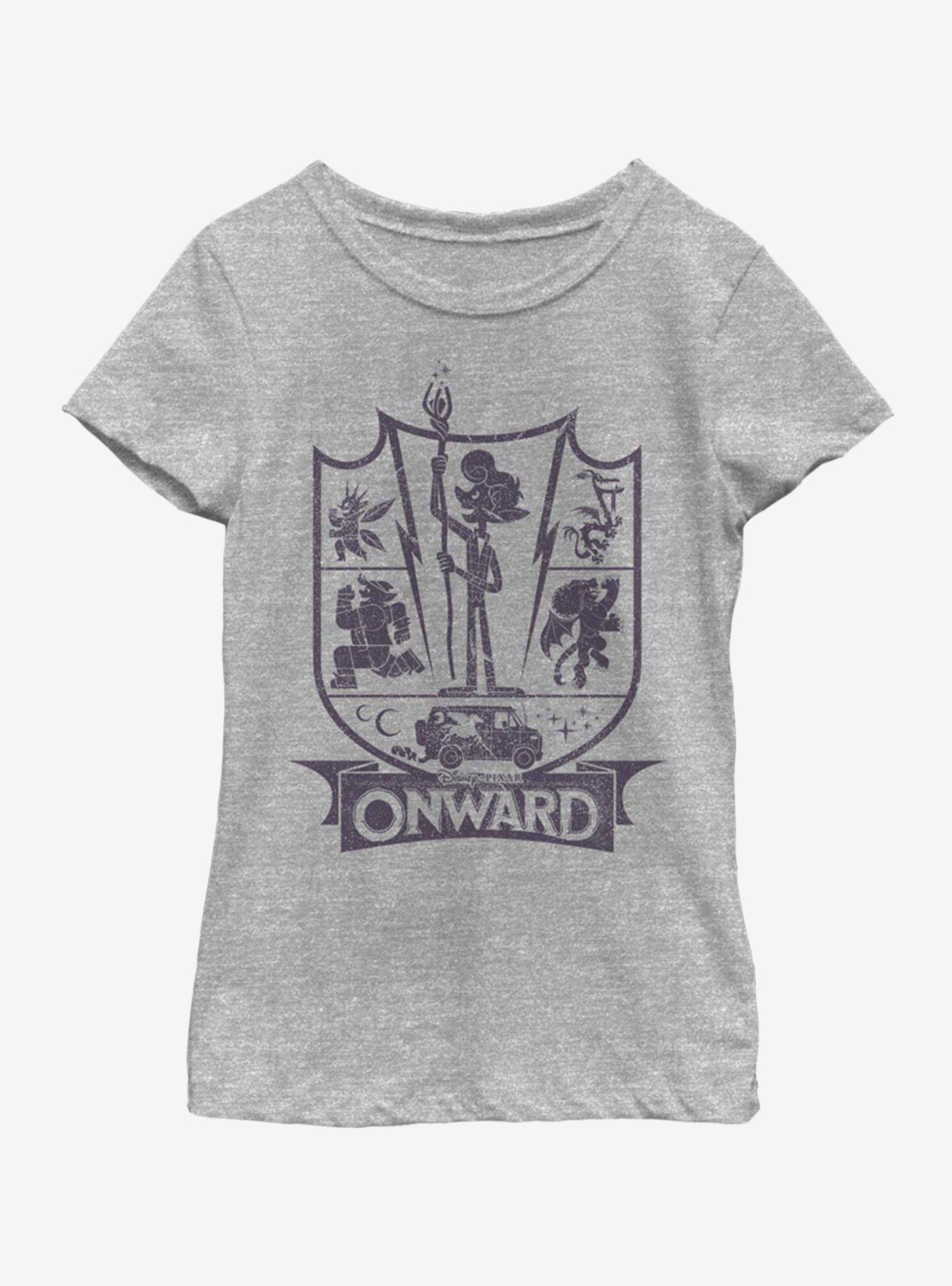 Disney Pixar Onward Charcoal Ian Badge Youth Girls T-Shirt, , hi-res