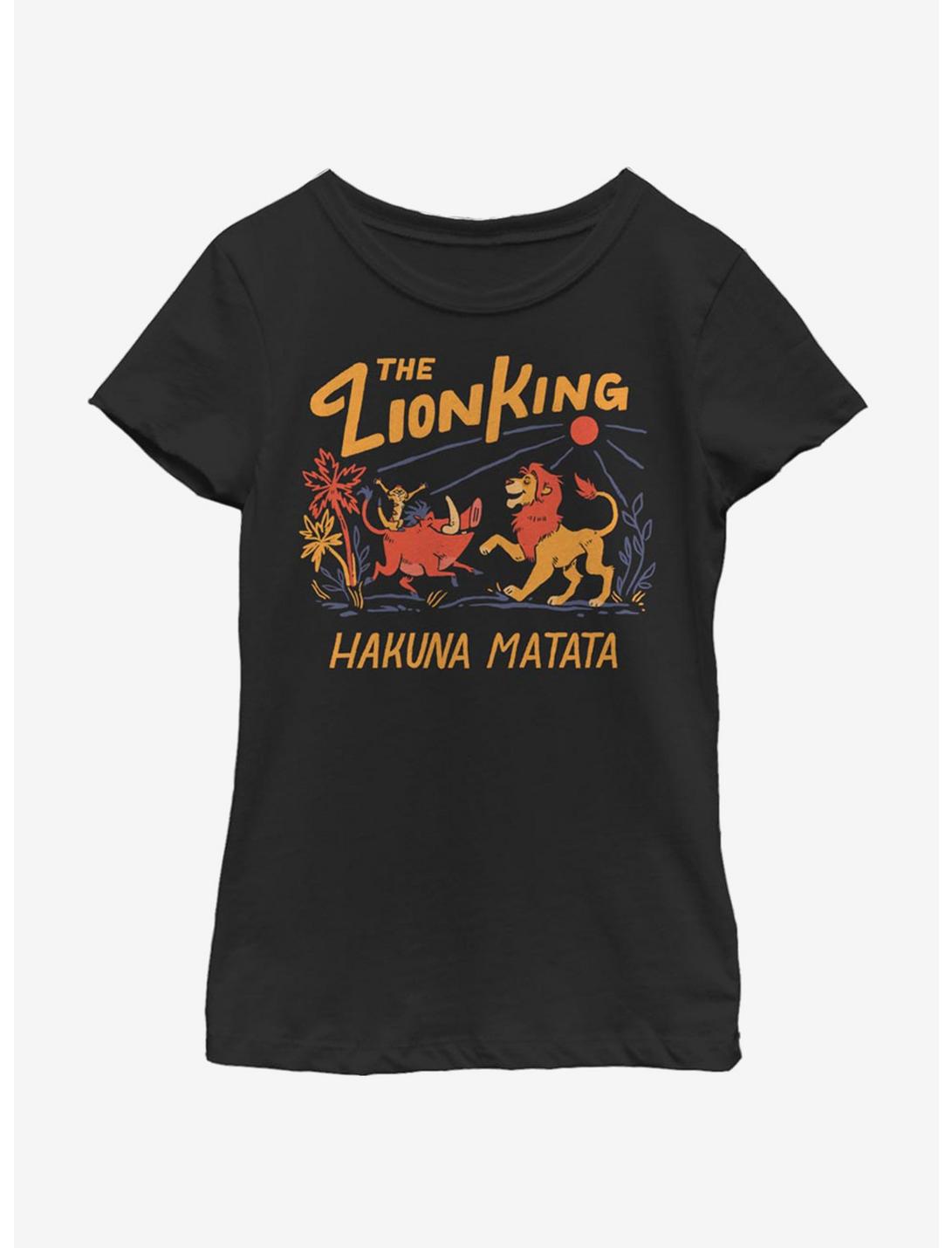 Disney The Lion King Hakuna Matata Sunrise Youth Girls T-Shirt, BLACK, hi-res