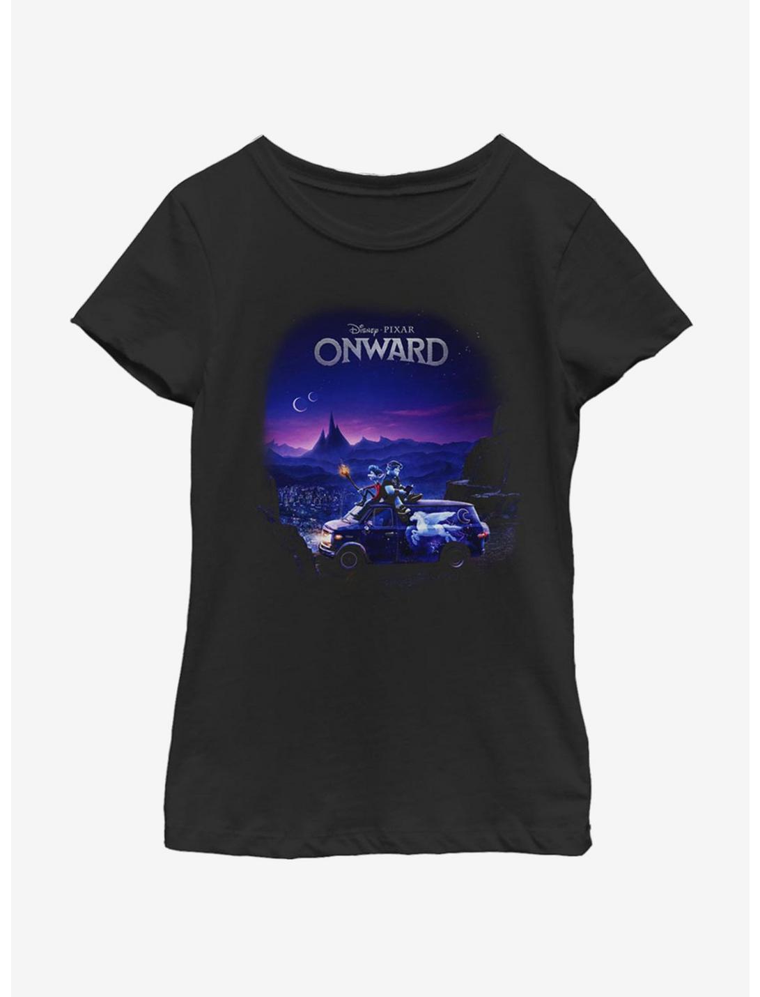 Disney Pixar Onward Poster Knockout Youth Girls T-Shirt, BLACK, hi-res