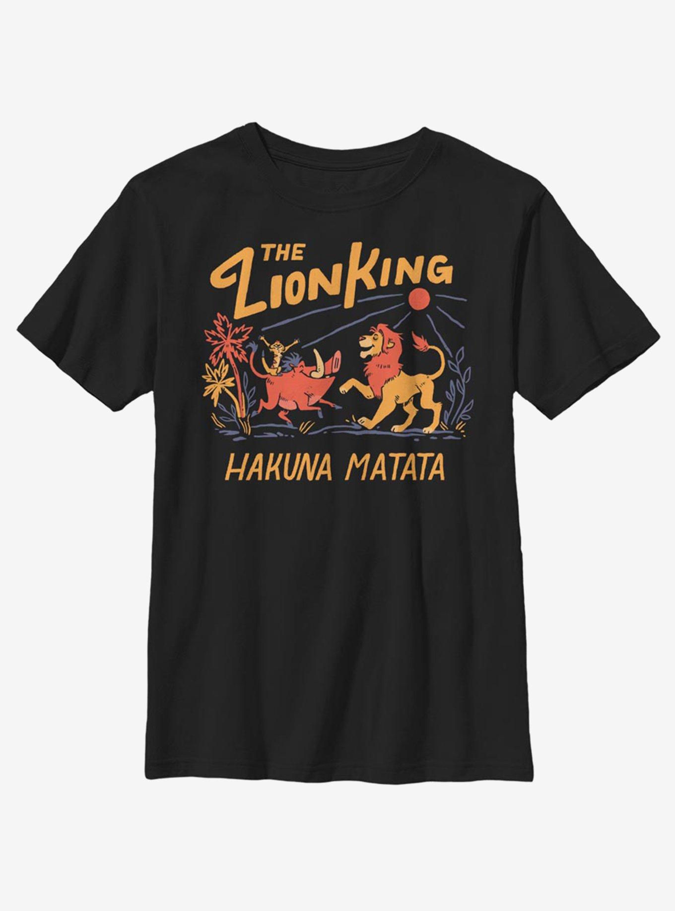 Disney The Lion King Hakuna Matata Sunrise Youth T-Shirt, BLACK, hi-res