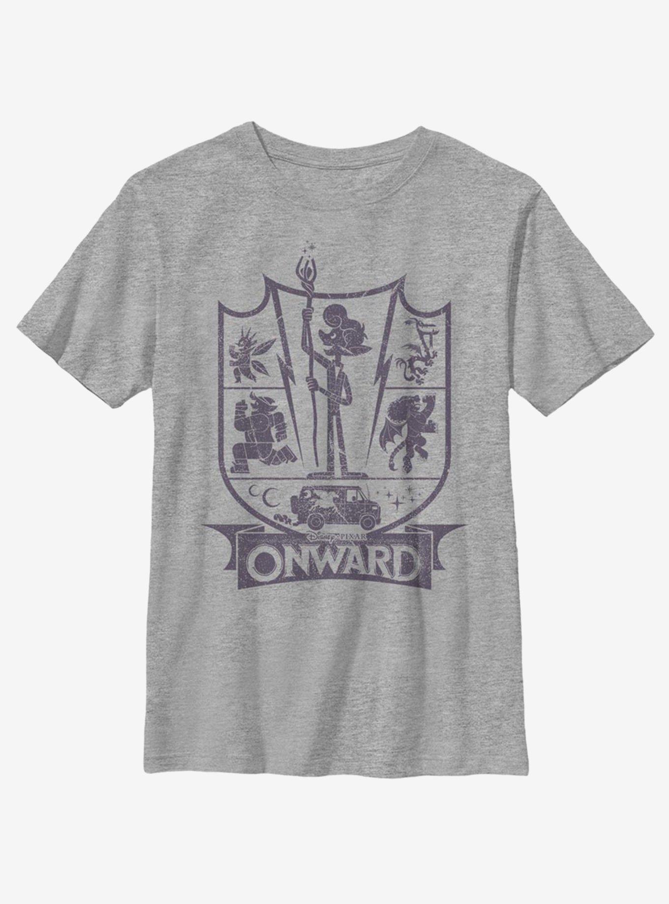 Disney Pixar Onward Charcoal Ian Badge Youth T-Shirt, , hi-res