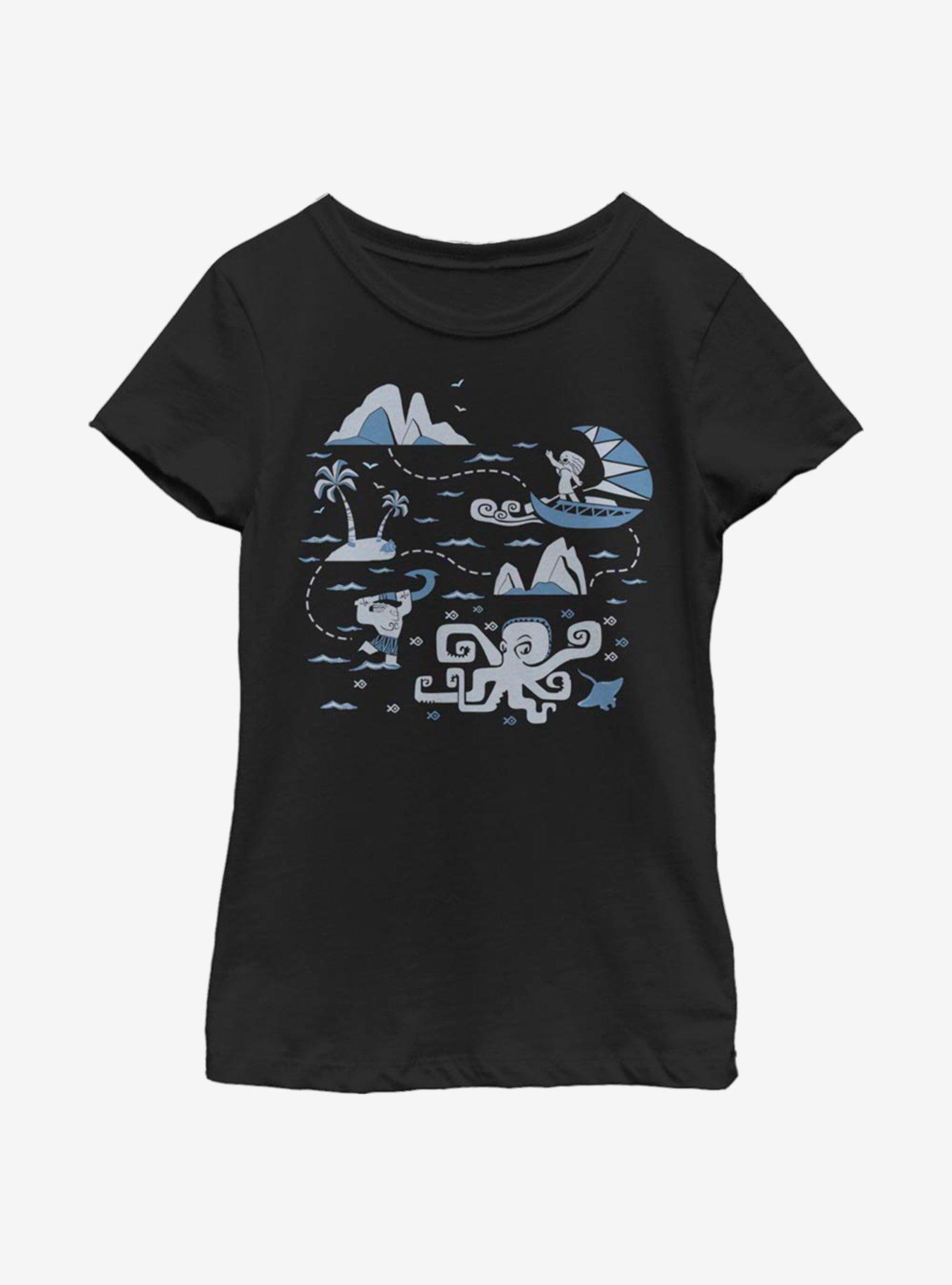 Disney Moana Voyage Collage Youth Girls T-Shirt, , hi-res