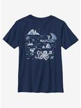 Disney Moana Voyage Collage Youth T-Shirt, NAVY, hi-res