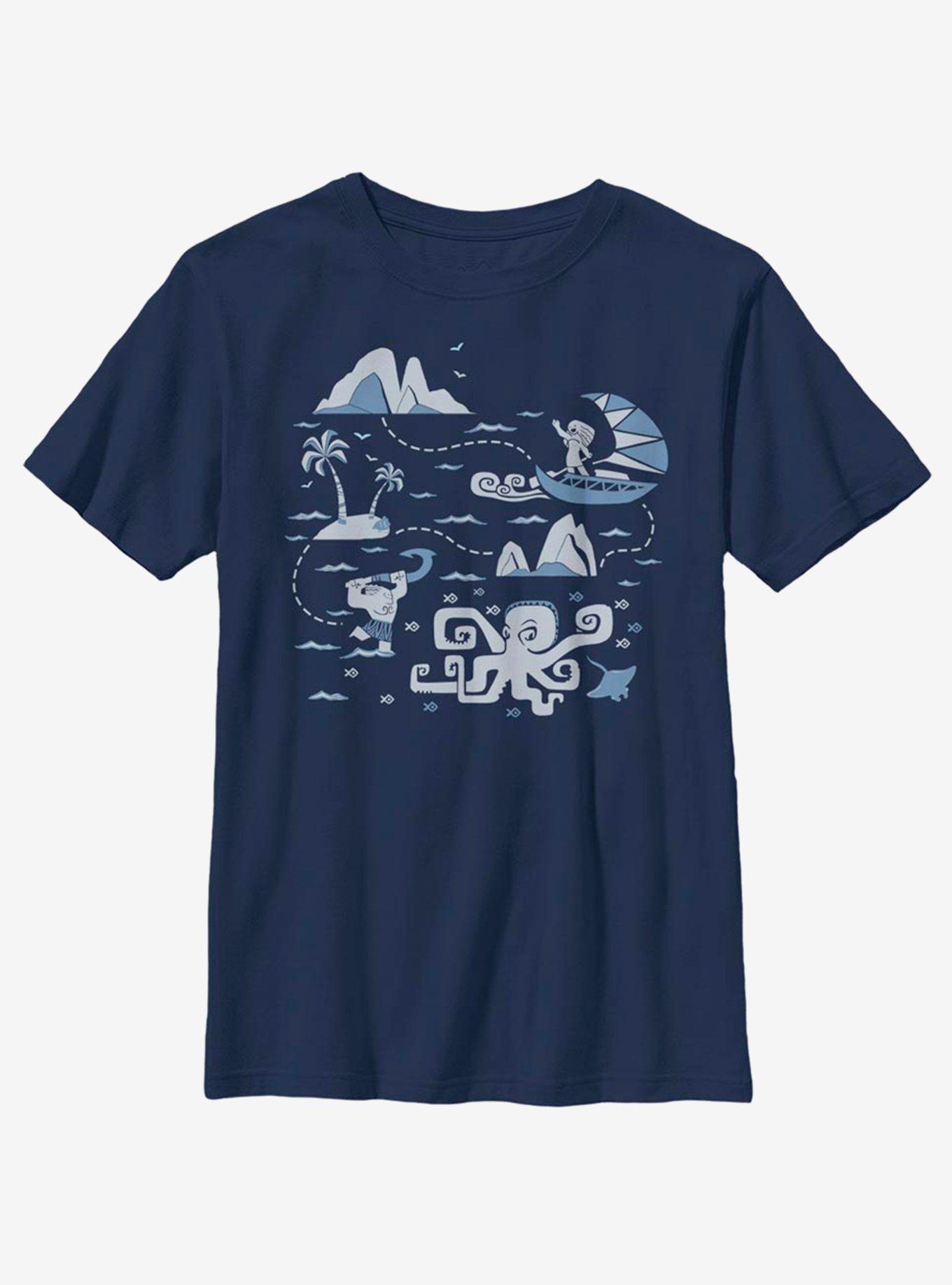 Disney Moana Voyage Collage Youth T-Shirt, , hi-res
