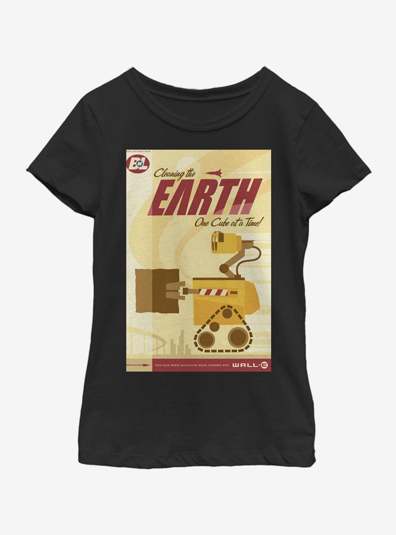 Disney Pixar WALL-E Cleaning The Earth Poster Youth Girls T-Shirt, , hi-res