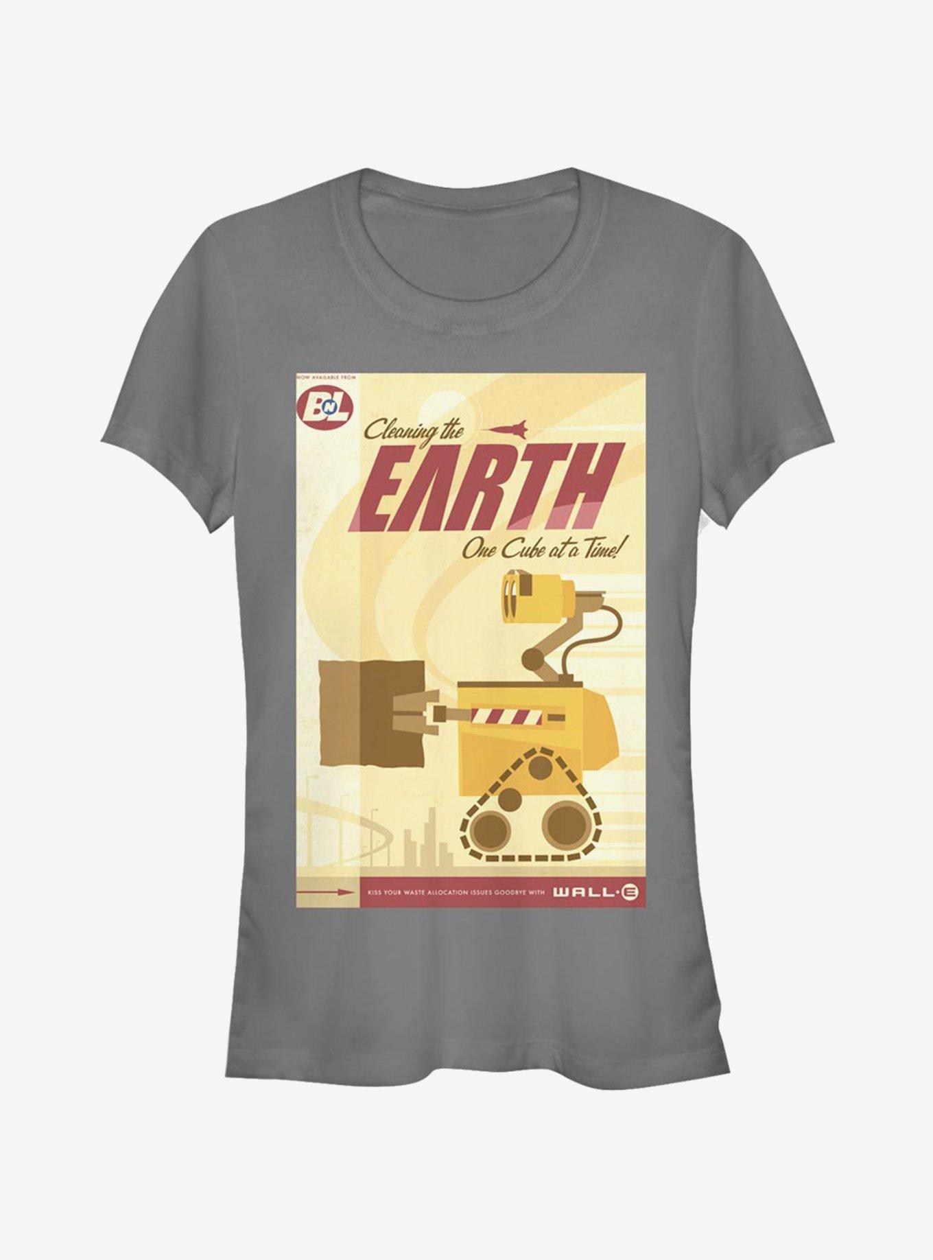 Disney Pixar Wall-E Cleaning The Earth Poster Girls T-Shirt