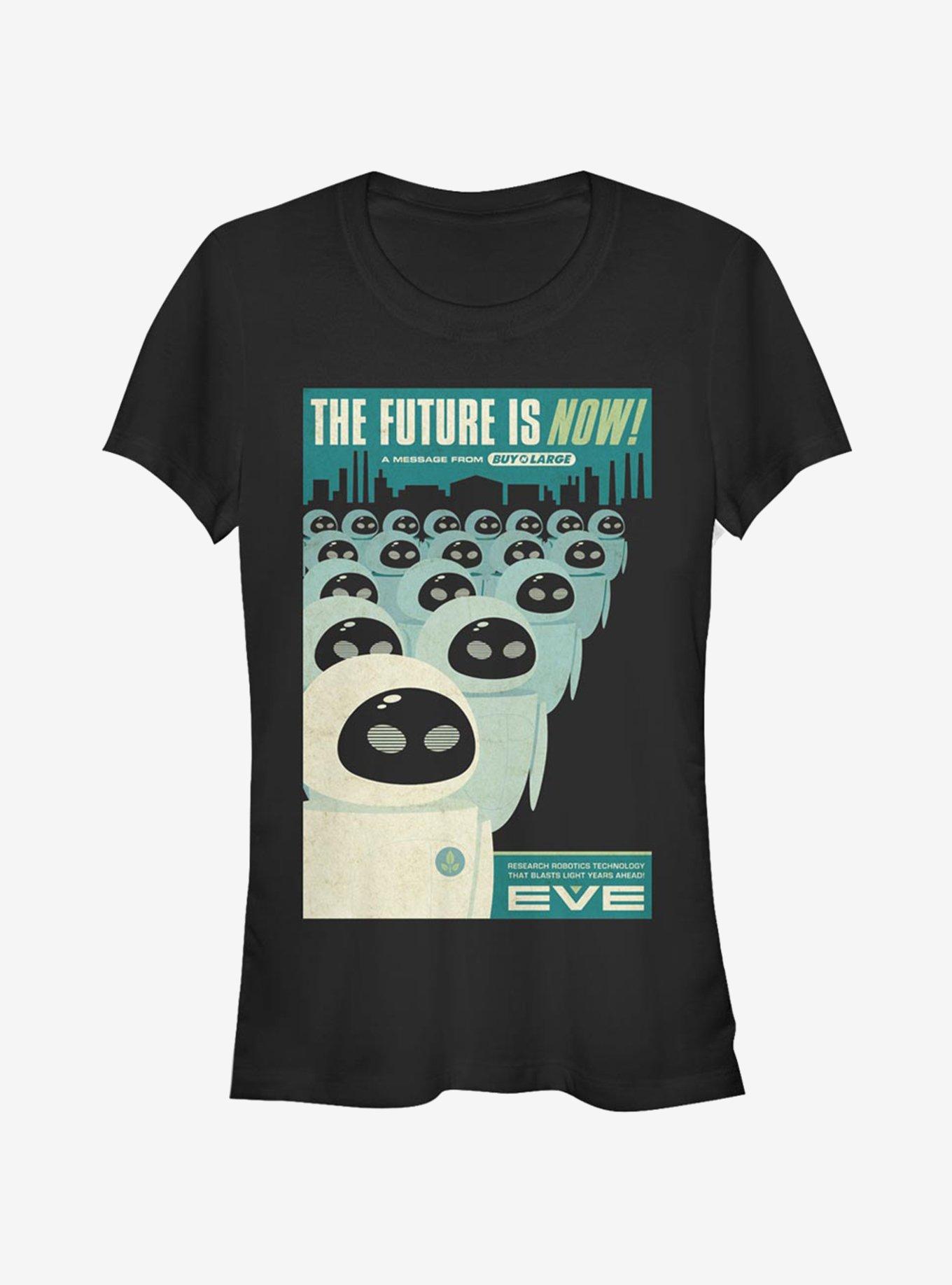 Disney Pixar Wall-E Eve Future Now Poster Girls T-Shirt, BLACK, hi-res