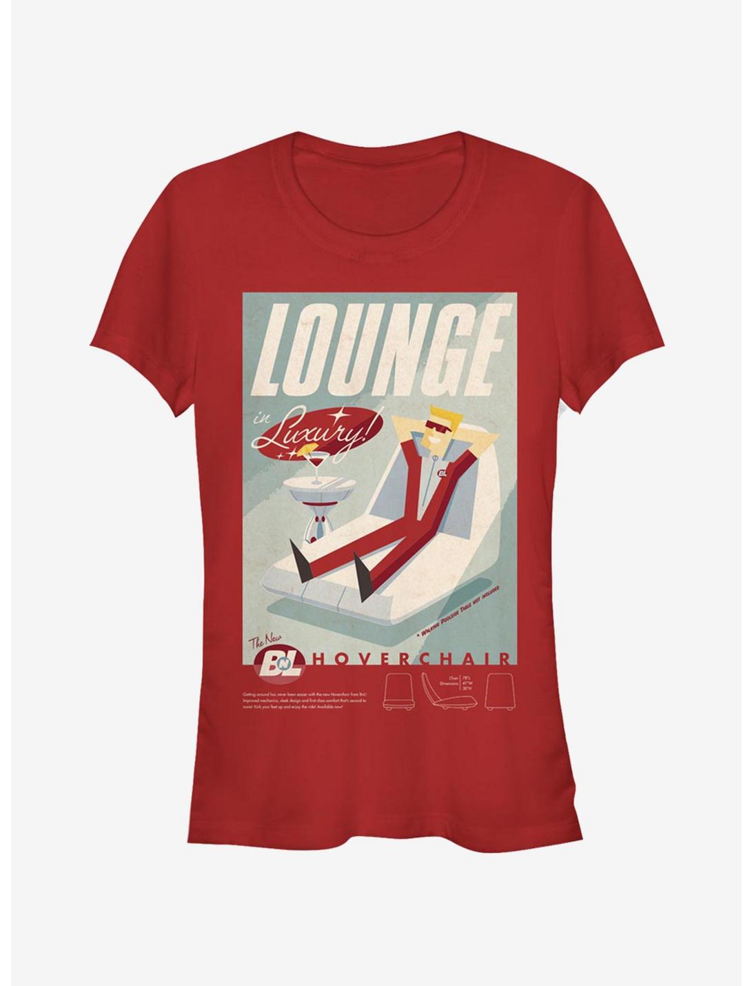Disney Pixar Wall-E Lounge Hoverchair Poster Girls T-Shirt, RED, hi-res