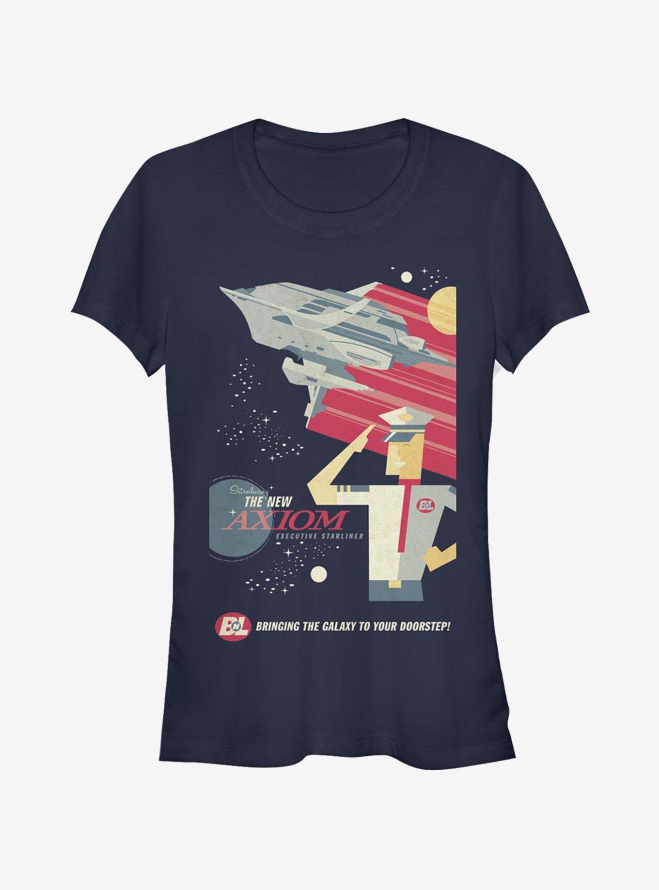 Disney Pixar Wall-E New Axiom Poster Girls T-Shirt, NAVY, hi-res