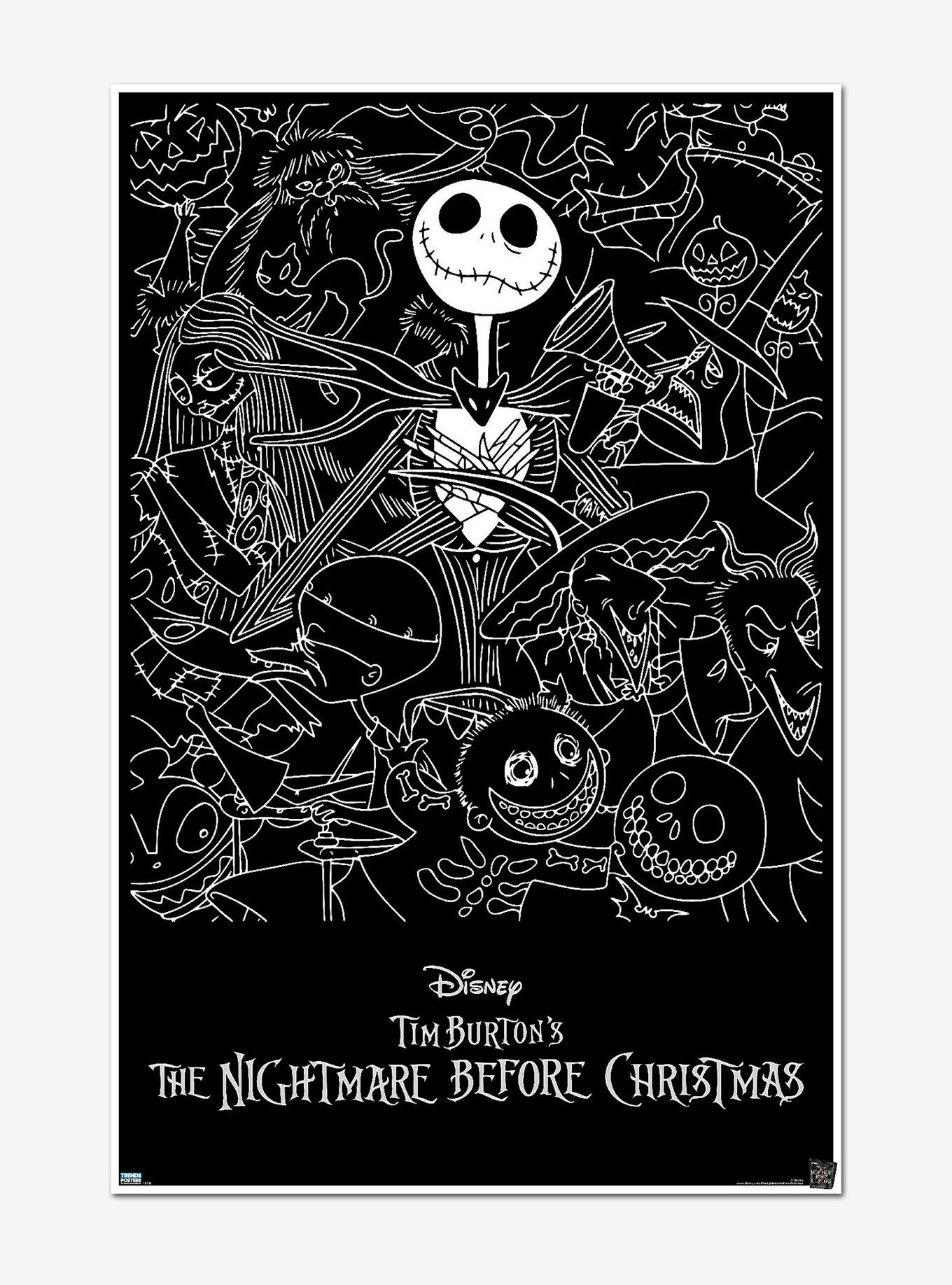 The Nightmare Before Christmas Jack Skellington & Outlines Poster, , hi-res