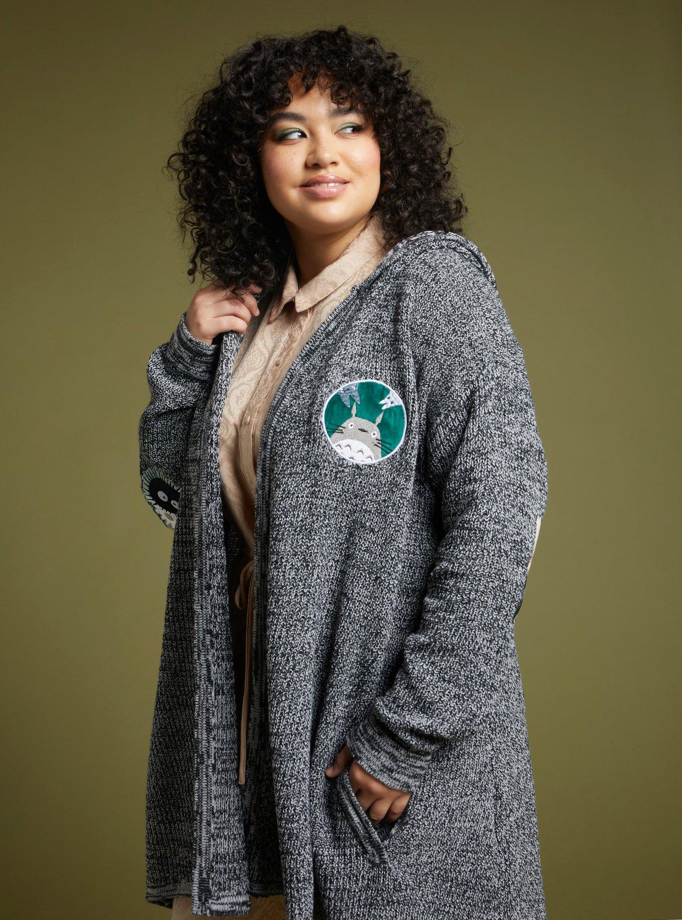 Her Universe Studio Ghibli My Neighbor Totoro Embroidered Patches Hooded Open Cardigan Plus Size, MULTI, hi-res