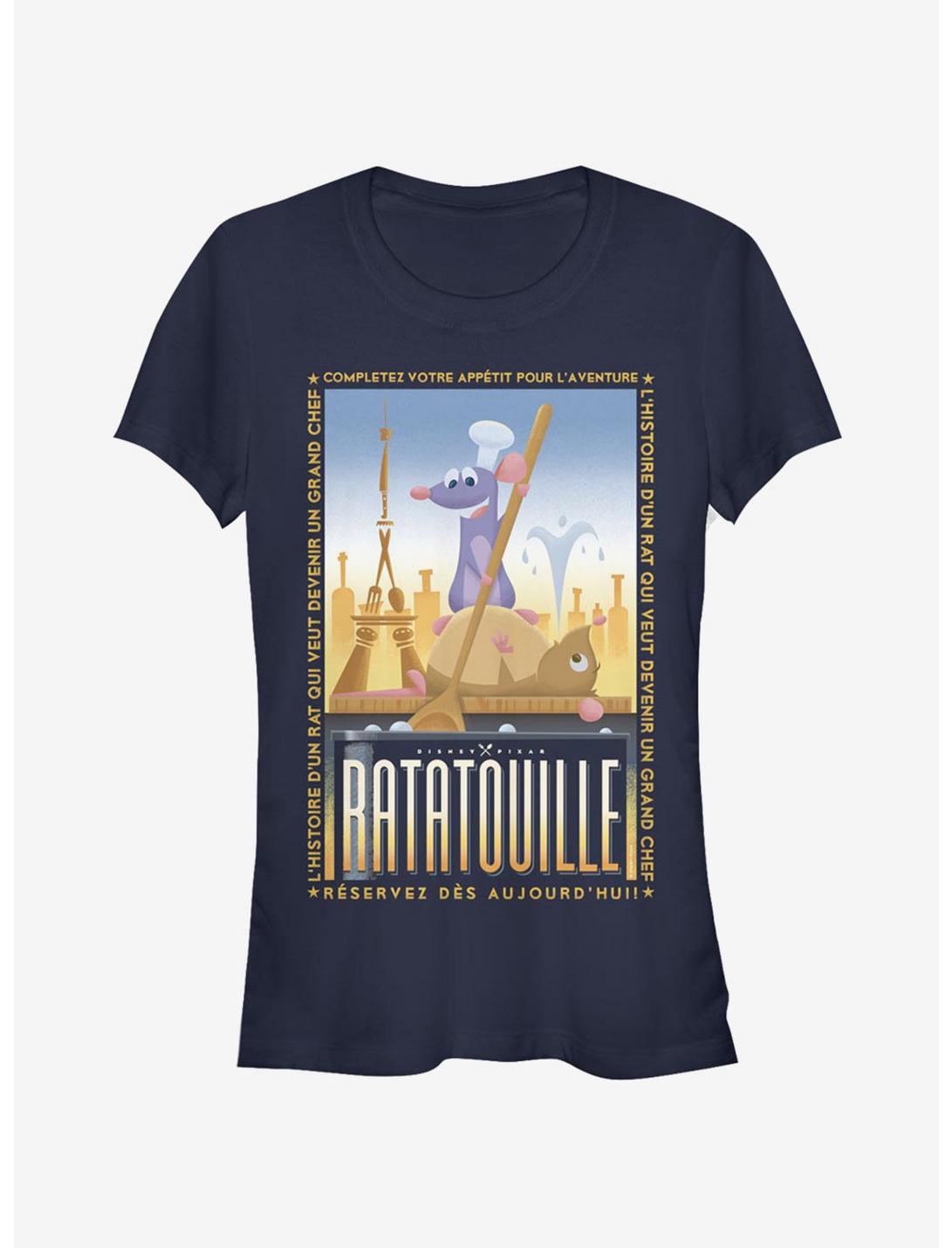 Disney Pixar Ratatouille Un Grand Chef Poster Girls T-Shirt, NAVY, hi-res