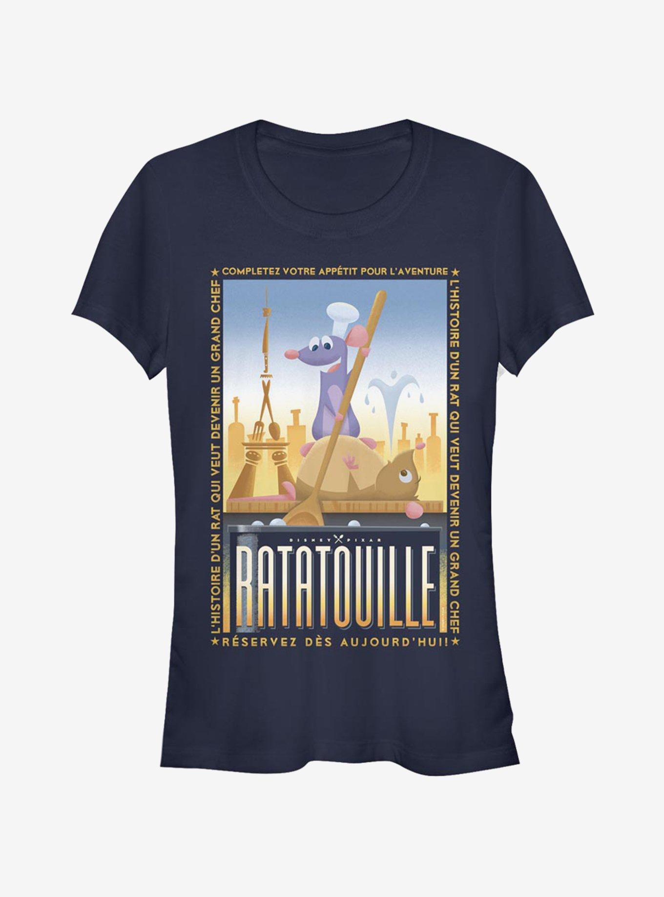 Disney Pixar Ratatouille Un Grand Chef Poster Girls T-Shirt, NAVY, hi-res