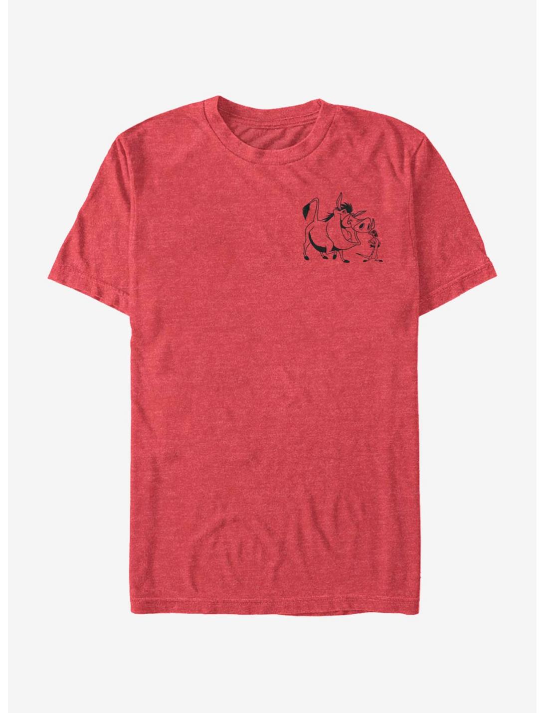 Disney The Lion King Timon And Pumbaa Vintage Line T-Shirt, RED HTR, hi-res