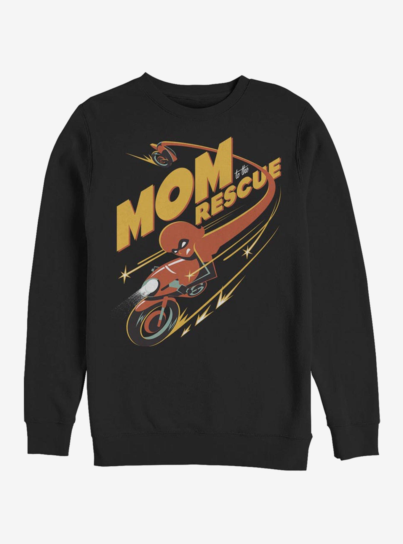 Disney Pixar The Incredibles Mom To The Rescue Sweatshirt, BLACK, hi-res