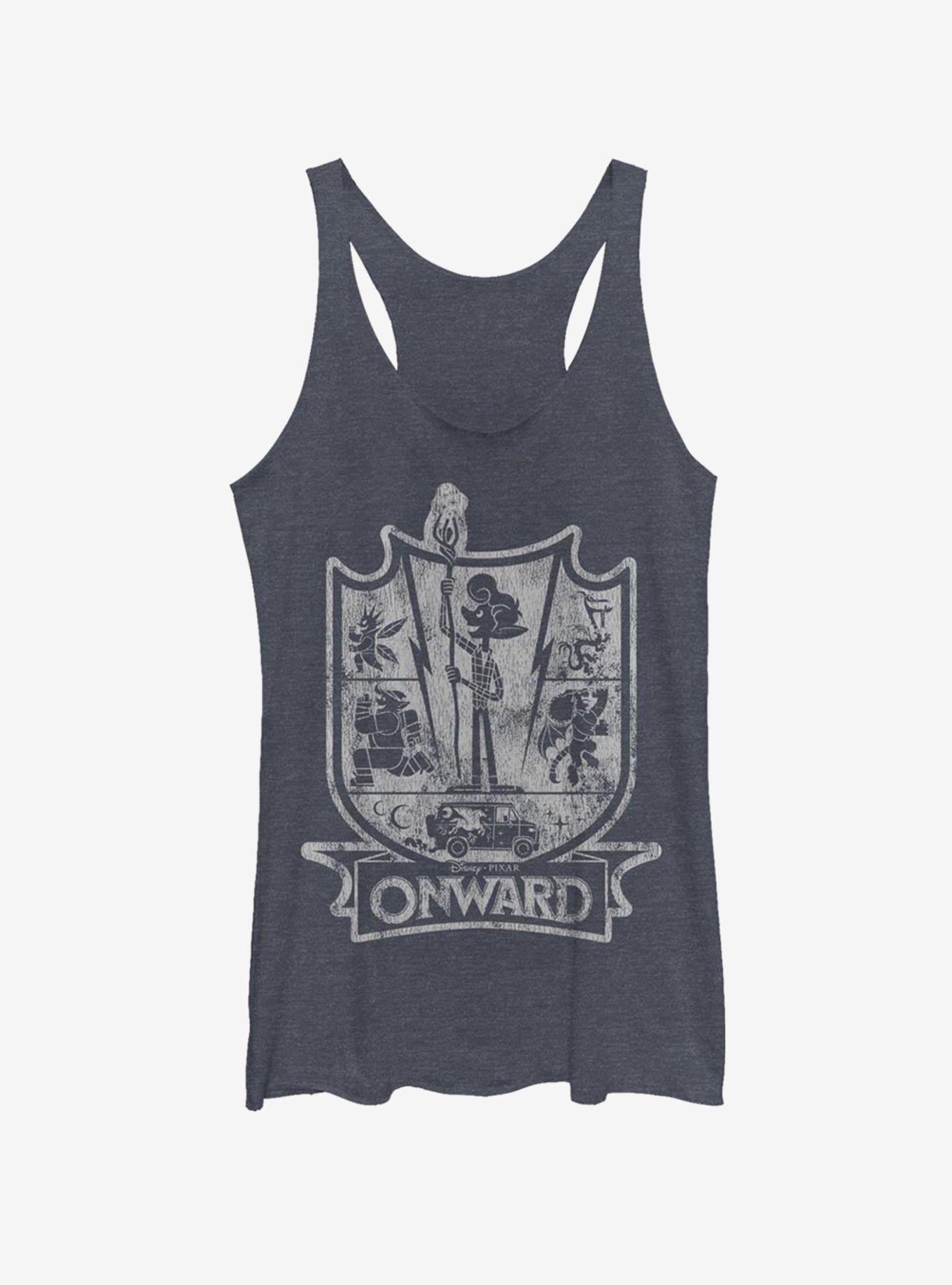 Disney Pixar Onward Onward Crest Girls Tank, NAVY HTR, hi-res