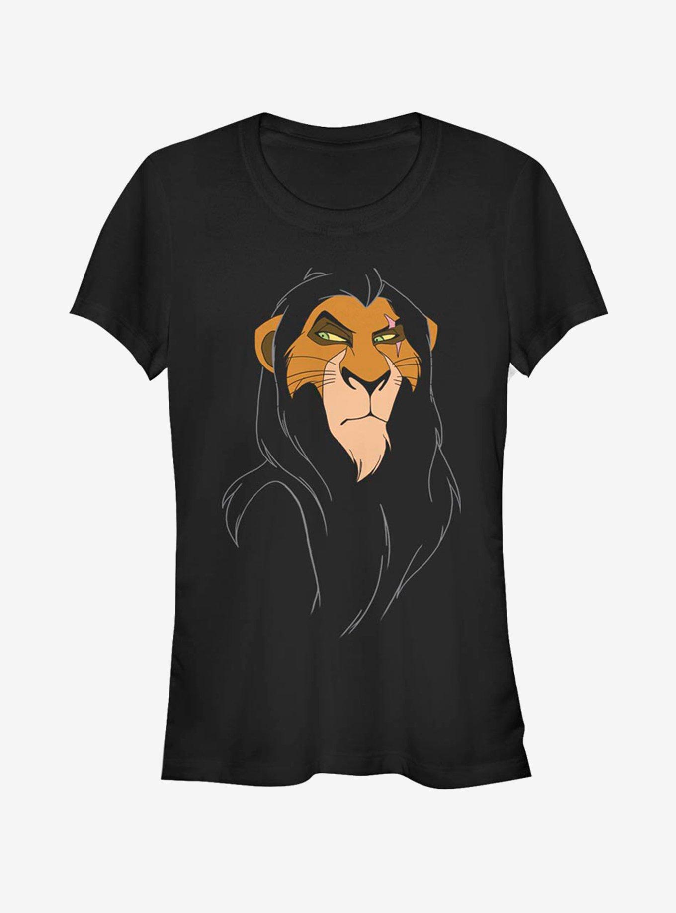 Disney The Lion King Big Face Scar Girls T-Shirt, BLACK, hi-res