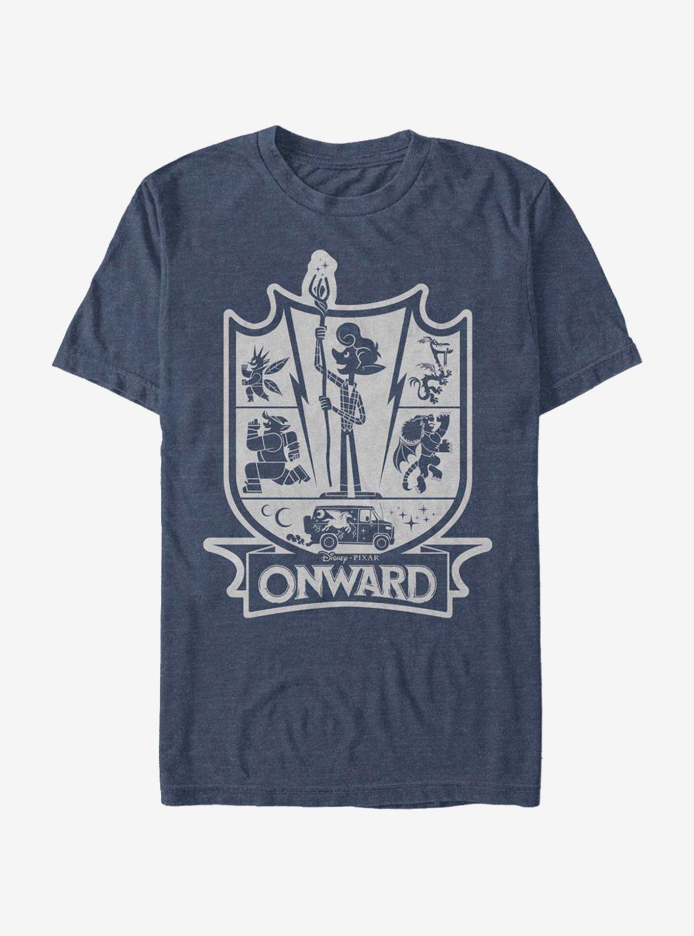 Disney Pixar Onward Onward Crest T-Shirt, NAVY HTR, hi-res