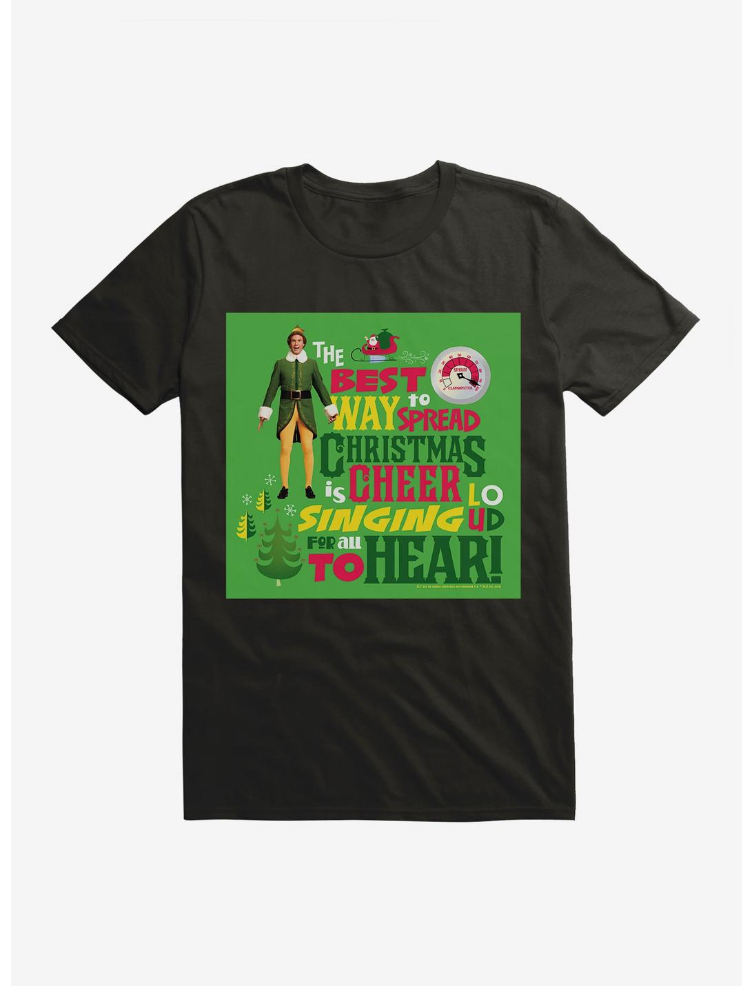 Elf Spread Christmas Cheer T-Shirt, BLACK, hi-res