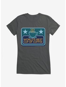 Elf Worlds Best Coffee Girls T-Shirt, CHARCOAL, hi-res