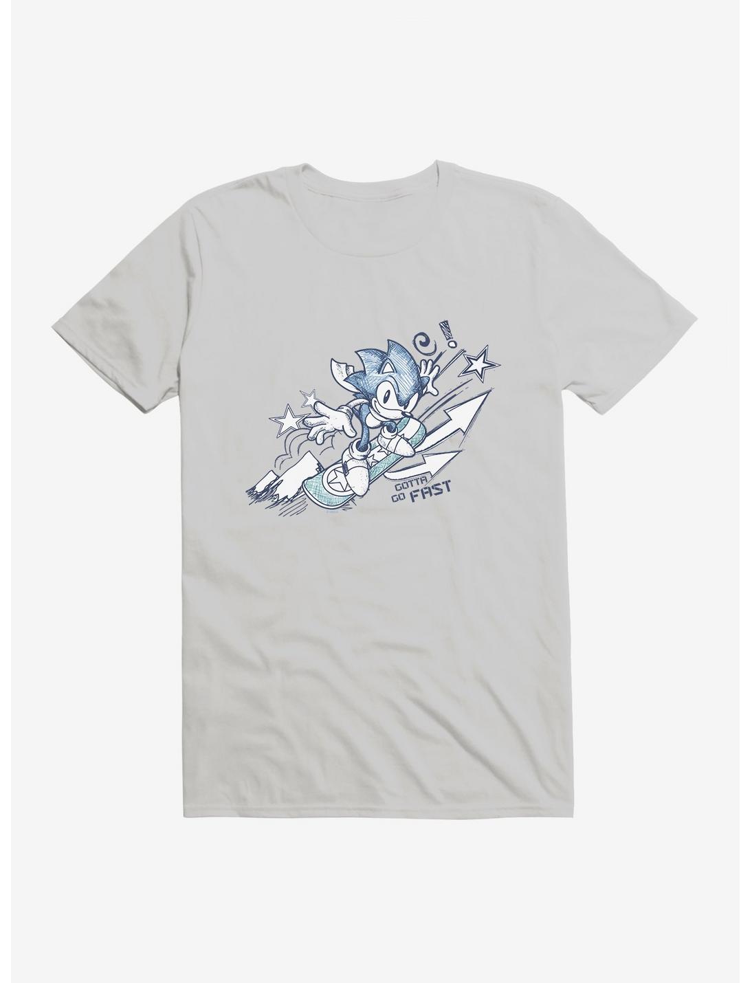 Sonic The Hedgehog Snowboarding Sonic T-Shirt, SILVER, hi-res
