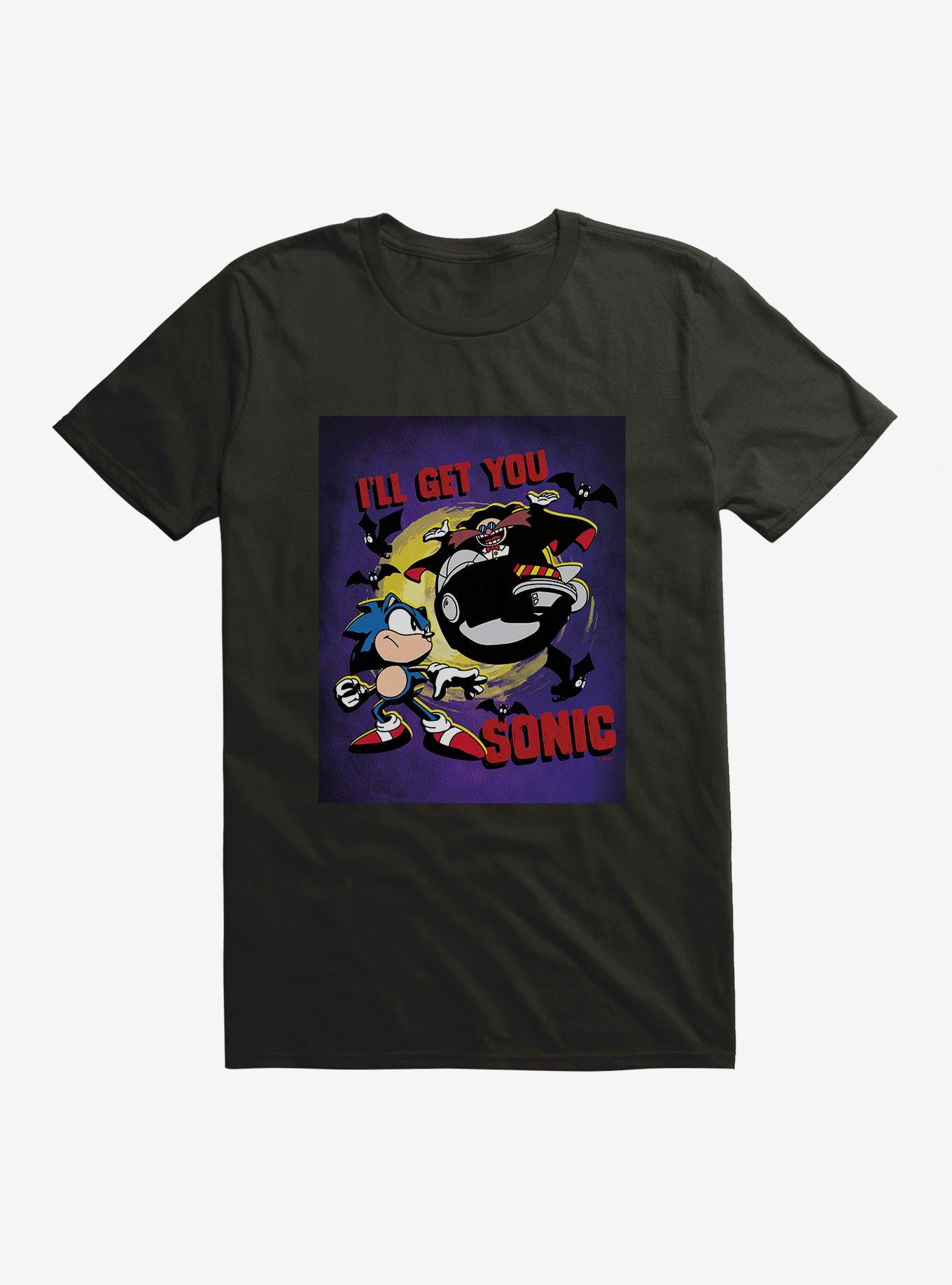 Sonic The Hedgehog Sonic, Doctor Eggman And The Full Moon T-Shirt, BLACK, hi-res