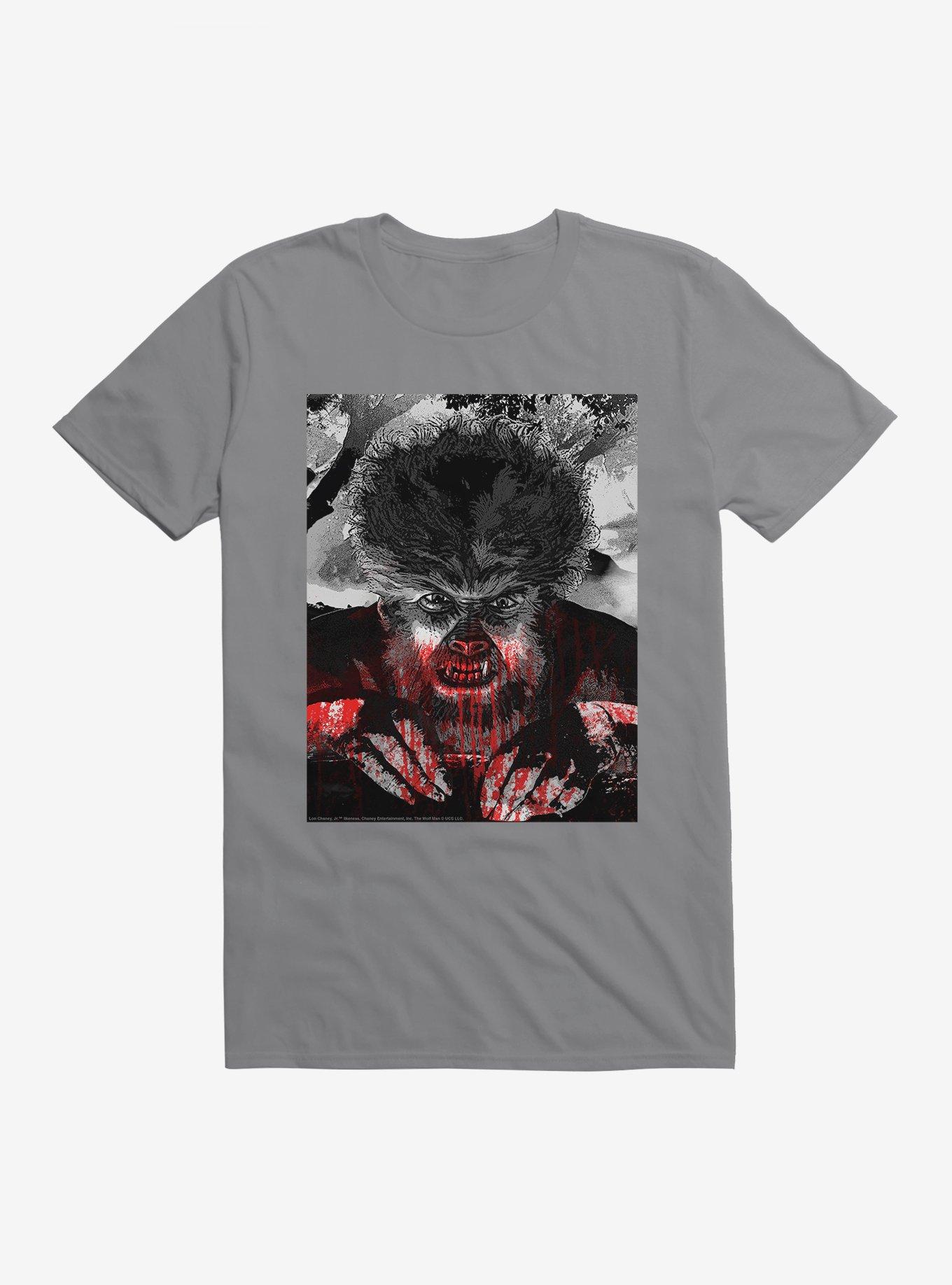 The Wolf Man Autumn Moon T-Shirt, STORM GREY, hi-res
