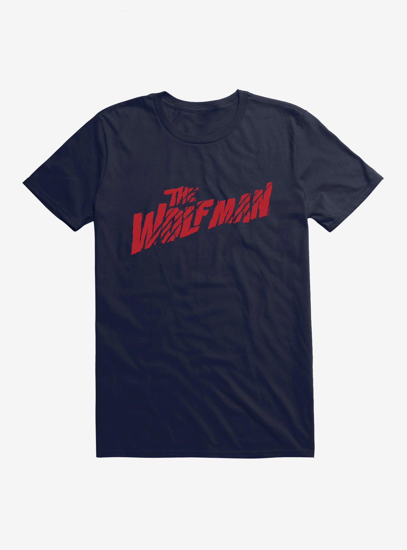 The Wolf Man Red Font T-Shirt, NAVY, hi-res