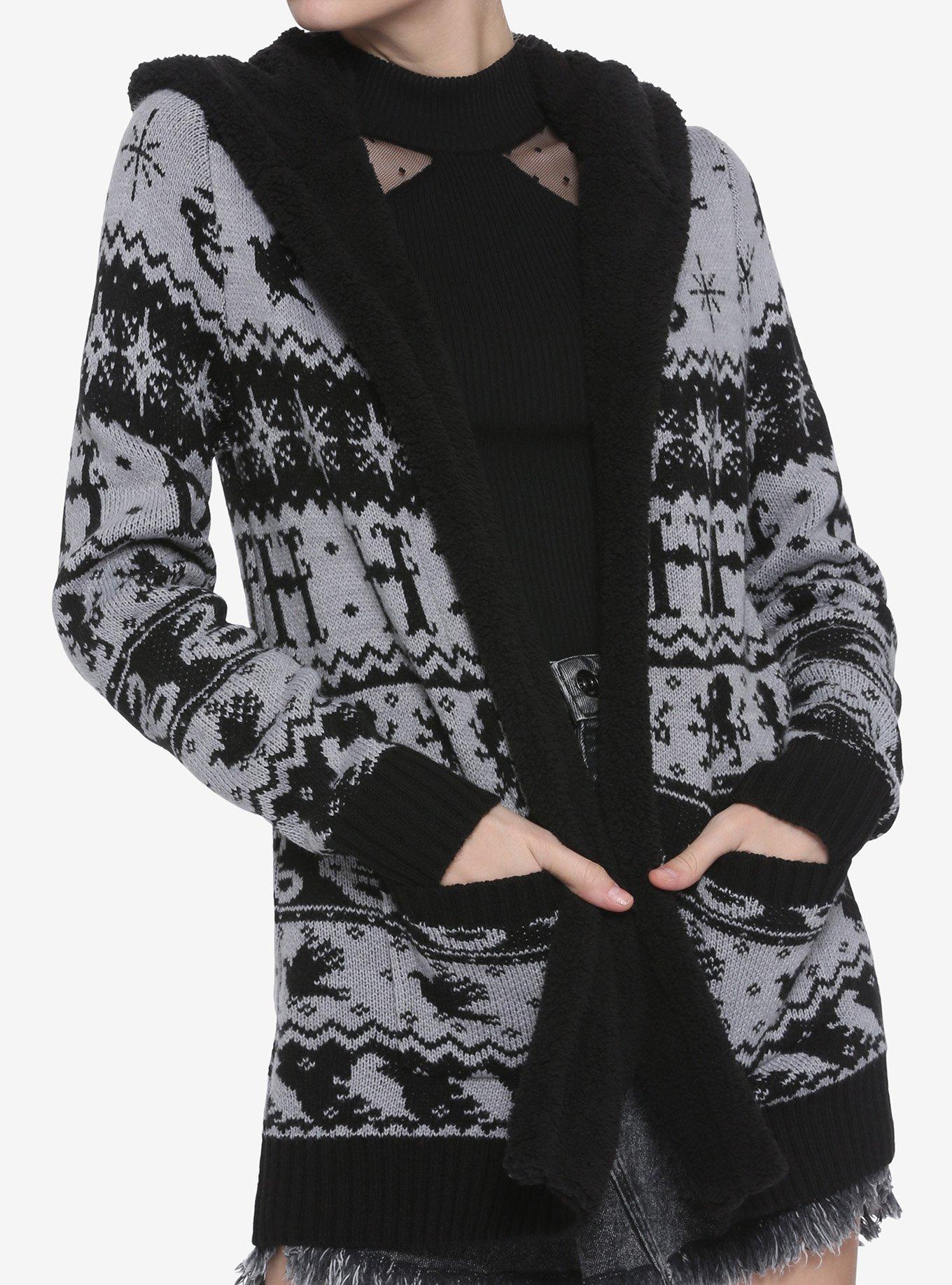 Harry Potter House Symbols Fair Isle Sherpa Open Cardigan, MULTI, hi-res