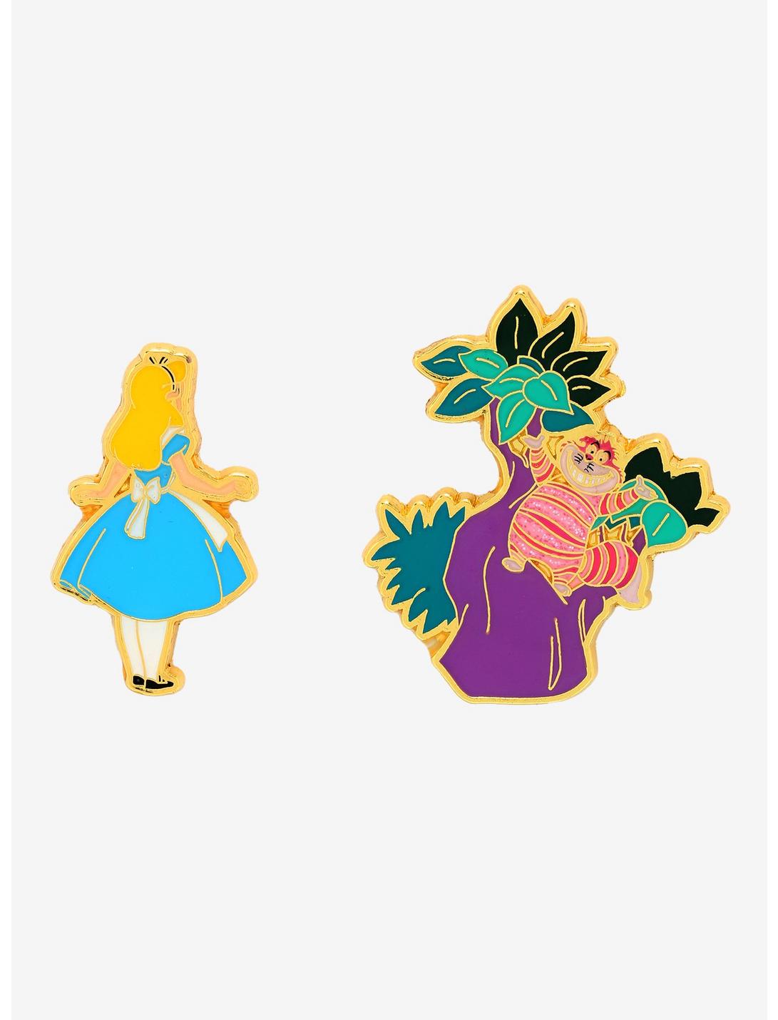 Loungefly Disney Alice in Wonderland Alice & Cheshire Cat Enamel Pin Set - BoxLunch Exclusive, , hi-res