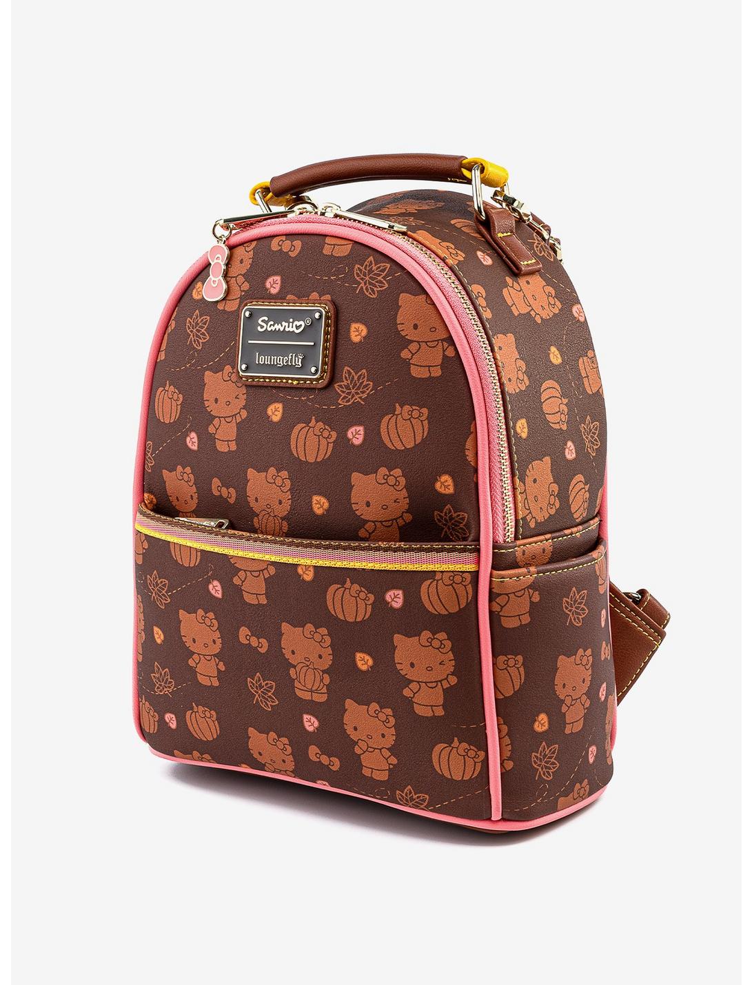 Loungefly Sanrio Hello Kitty Pumpkin Spice Allover Print Convertible Mini  Backpack