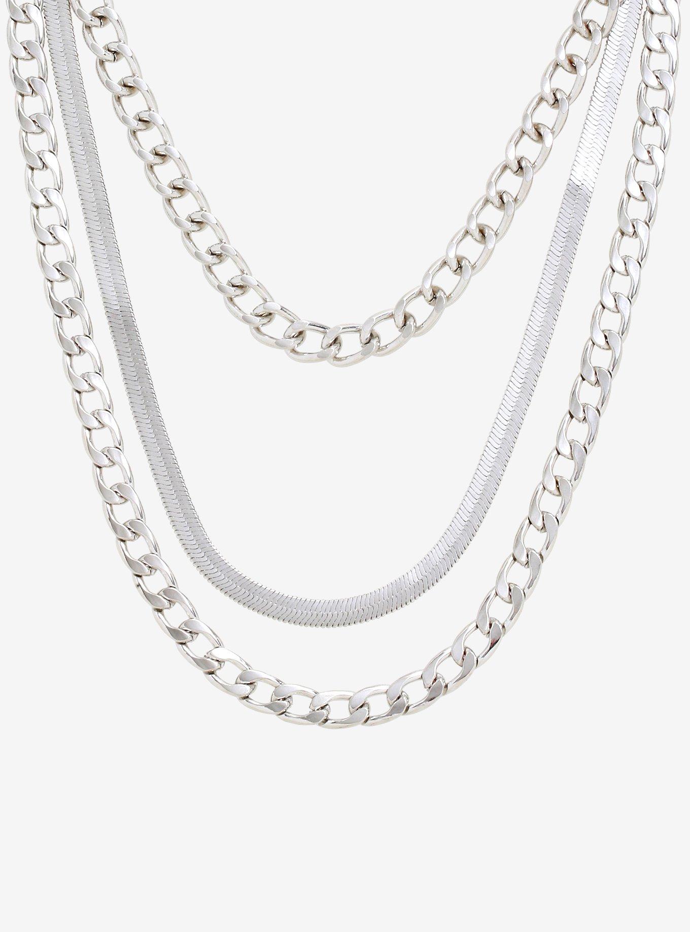 Silver Snake Chain Layered Necklace