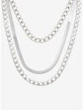 Silver Snake Chain Layered Necklace, , hi-res