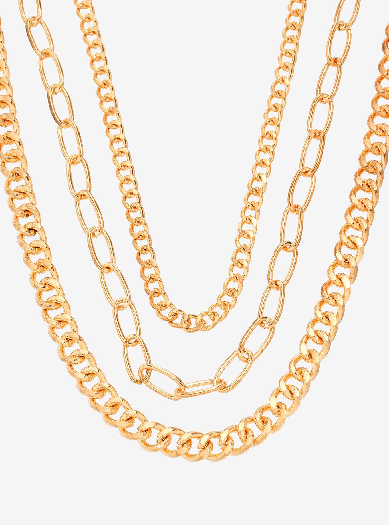 Gold Chain Necklace Set, , hi-res