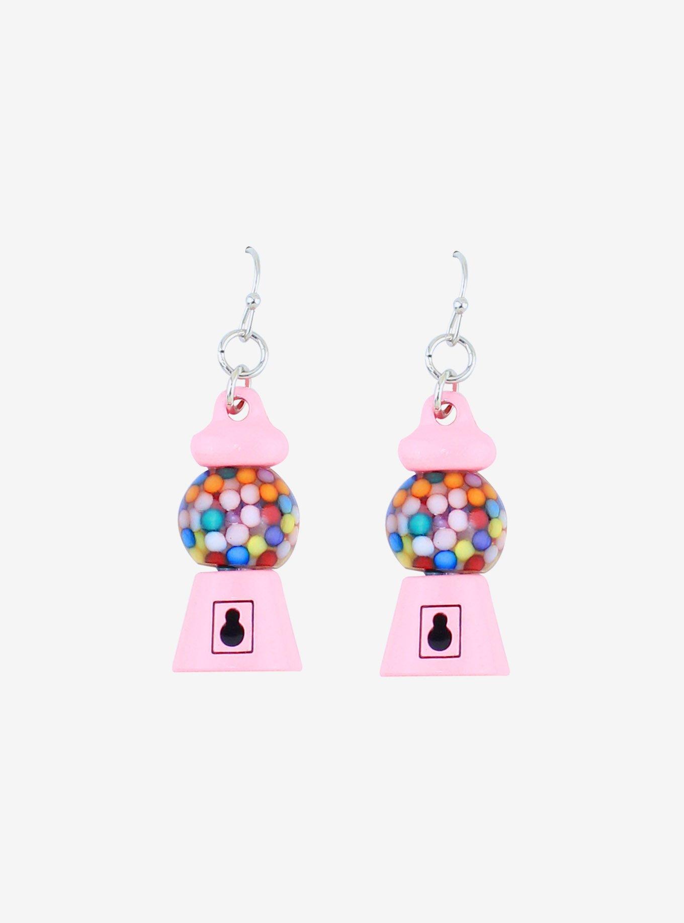 Pink Gumball Machine Dangle Earrings, , hi-res