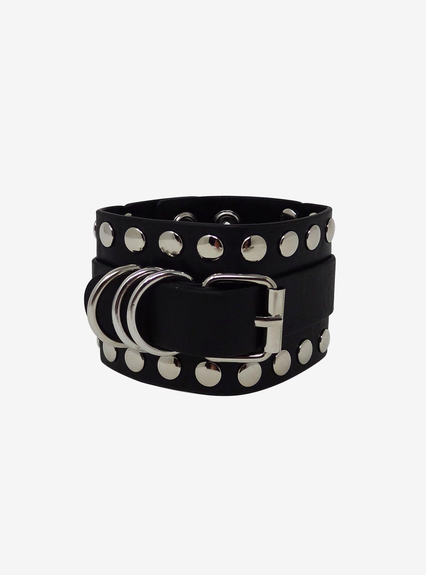 Stud Buckle Faux Leather Cuff Bracelet Hot Topic