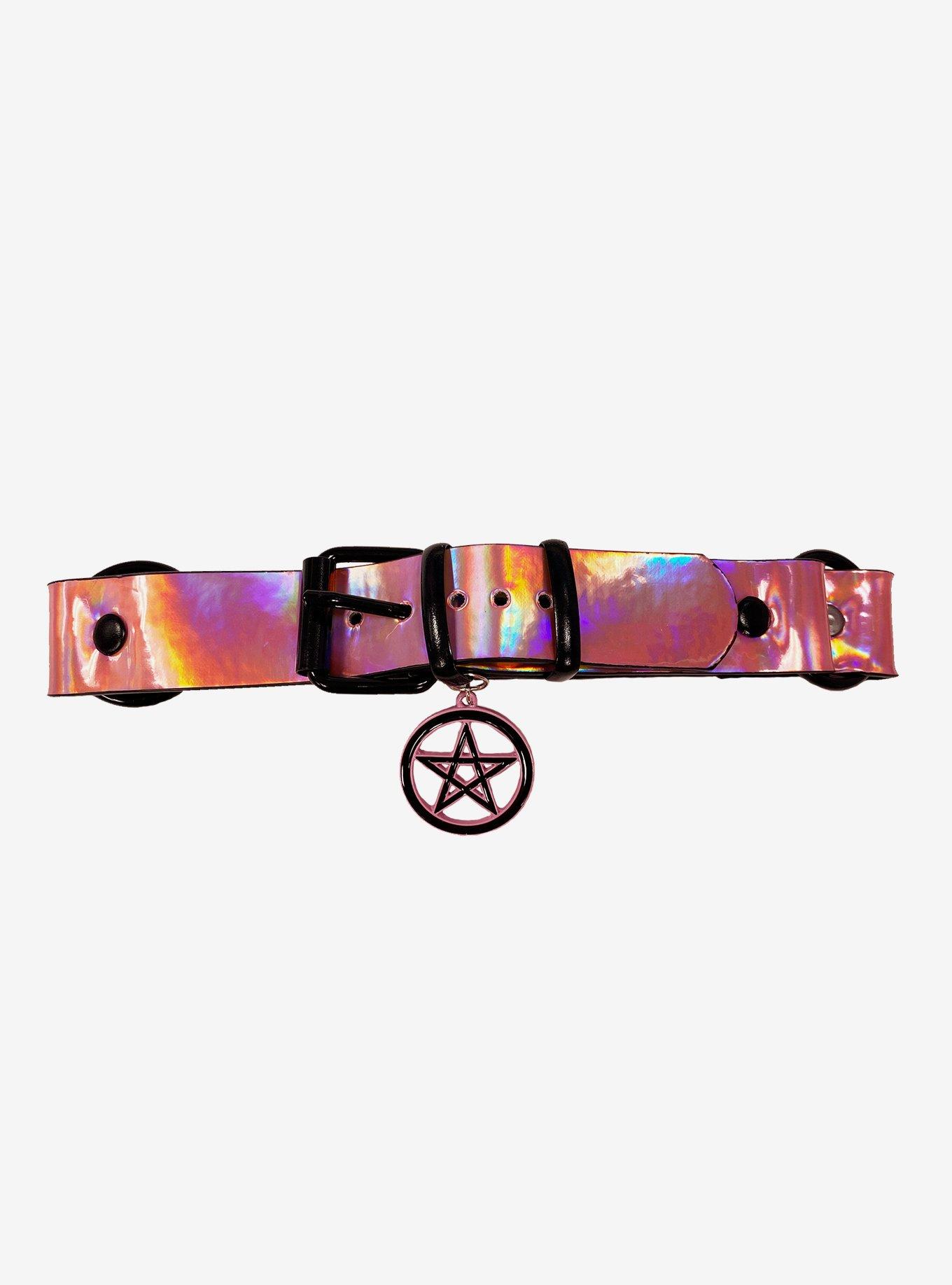 Pentagram Pink Iridescent Choker, , hi-res