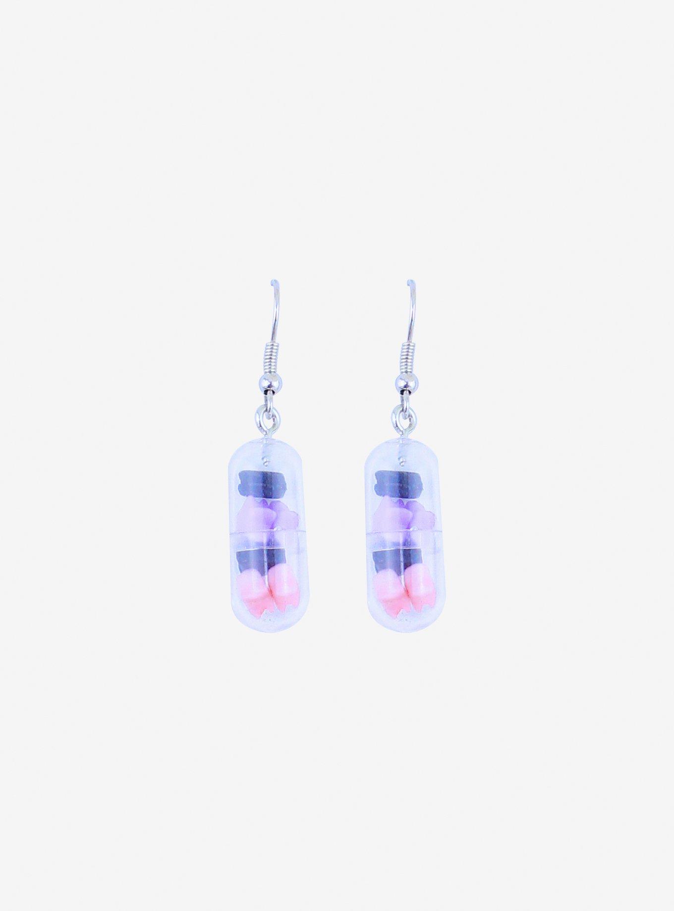 Cute Capsules Drop Earrings, , hi-res
