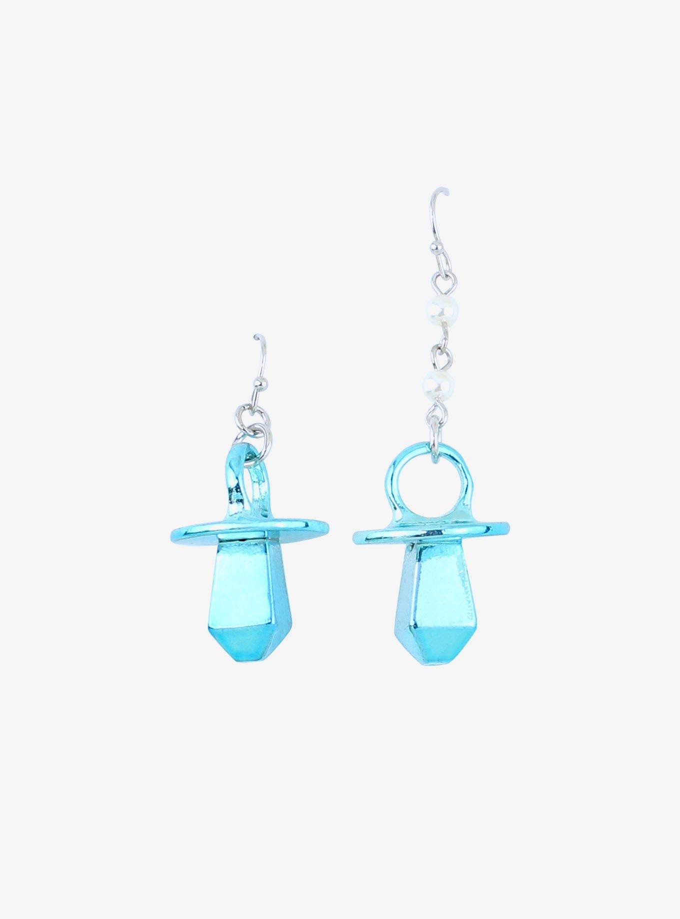 Blue Pacifier Mismatch Earrings, , hi-res
